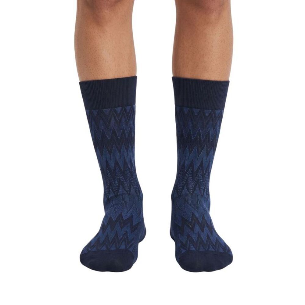 Missoni Black Navy Mens Chevron Dress Socks-S